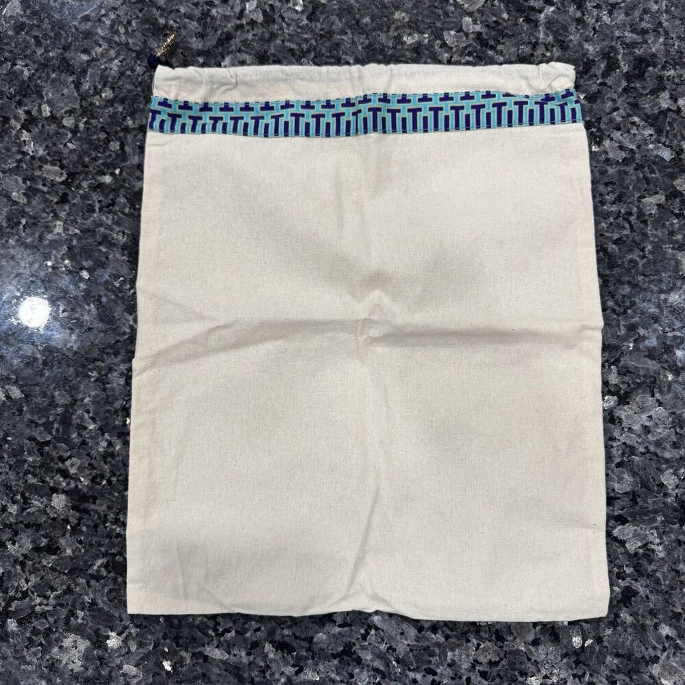 Tory Burch Blue & Purple Trim Patterned Cover Dust Bag 12" x 15" - Picture 2 of 7